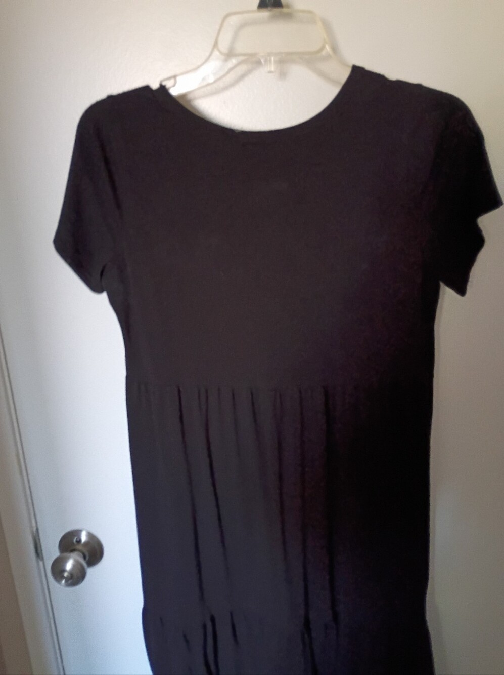 Black Soft Knit Layered Dress